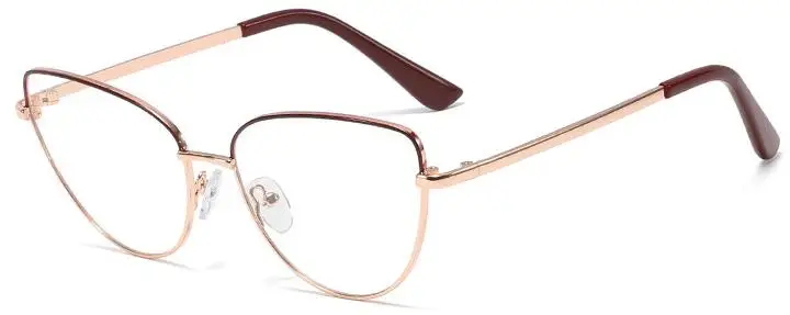 C7 red rose clear Прозрачные линзы кошачьи уши очки оправа для женщин элегантные сексуальные оправы для очков черное золото близорукость ботаник Компьютер очки Роскошные очки - Цвет оправы: C7 red rose clear