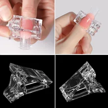 

Nail Art 5pcs Acrylic Extension Transparent Crystal Fake Nail Clip Quick Component Mould UV Gel Jewelry Accessories Tools