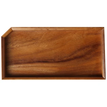 

Acacia Wood Tenon and Mortise Structure Wooden Tray Pentagonal Solid Wood Tray Dessert Fruit Wooden Tea Tray