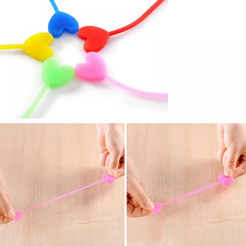 1 Piece Sealing Clip Silicone Cute Heart-shaped Food Bag Bundled Multiple Installation Tools Random Color