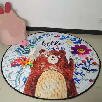 

Round Cartoon Children Toy Game Storage Mat Cute Baby Crawling Pad 19QF