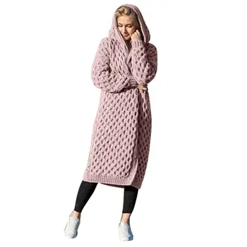 

Women Long Cardigan Sweater Loose Long Sleeve Casual Sweater Solid Color -MX8