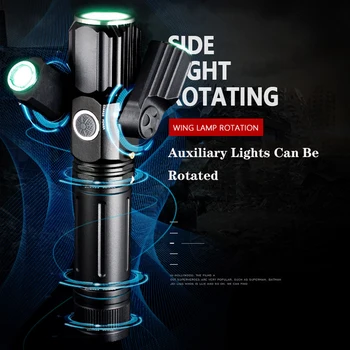 

Super Bright Rechargeable LED Flashlight with 18650 Battery 4 Modes Adjustable Focus for Camping Emergency Hiking Forest Explor