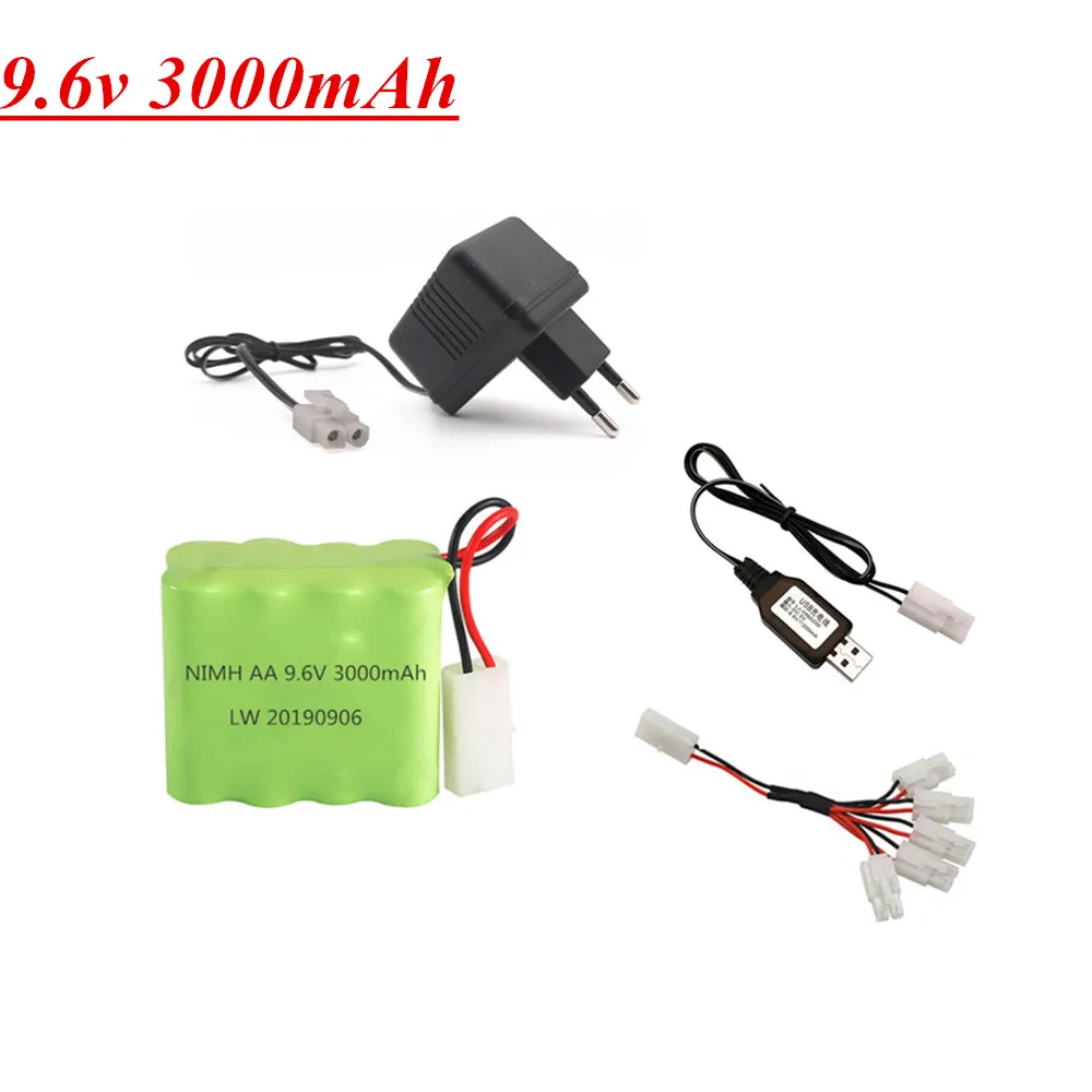 9 6 V 3000 мАч Ni-MH батарея штекером Tamiya с USB зарядное устройство для RC игрушки