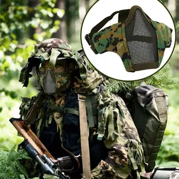 

Steel Mask Nose Bridge Protection Breathing Tactical Equipment Outdoor Sport Half Face Mask Dustproof Mask Durable Portable