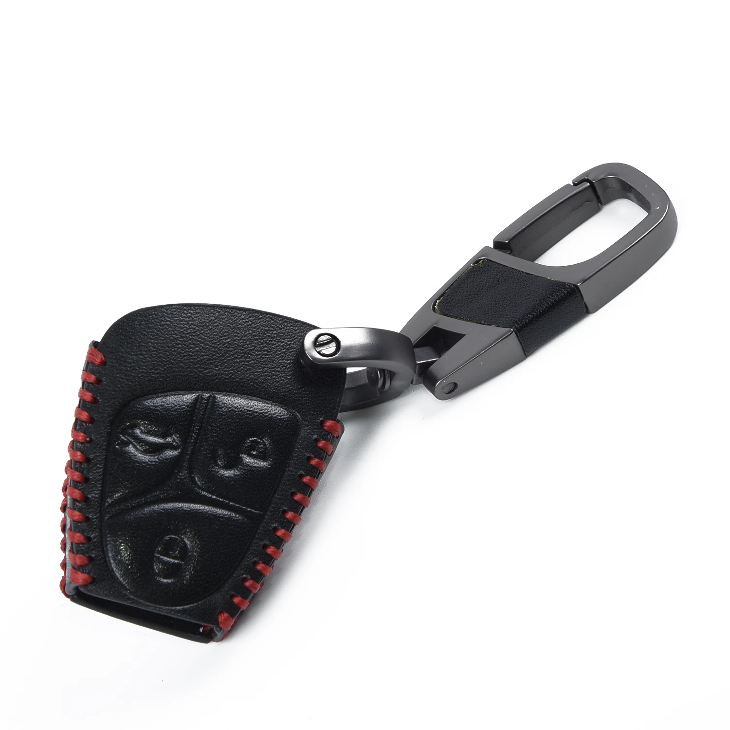 Брелок из цинкового сплава черный красный чехол для ключей Mercedes-Benz Smart Leather |