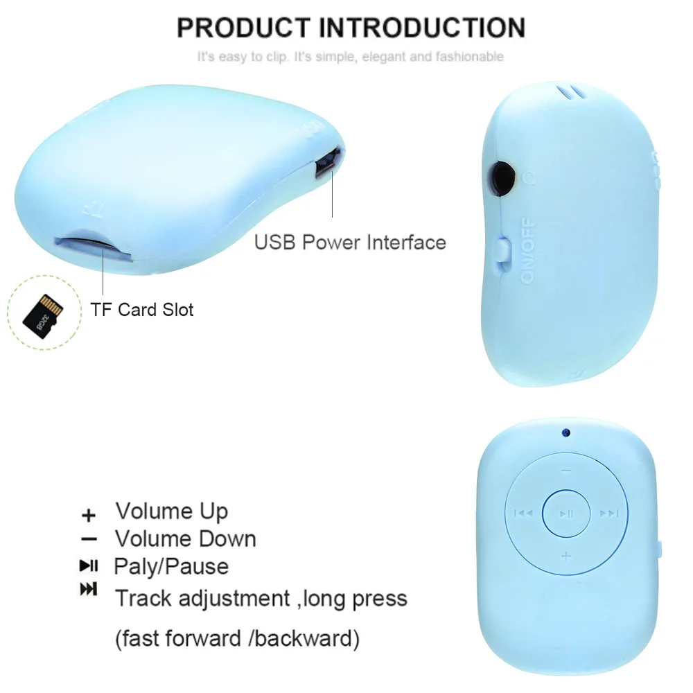 Портативный мини USB MP3 плеер с поддержкой карт Micro SD TF 32 ГБ спортивный музыкальный