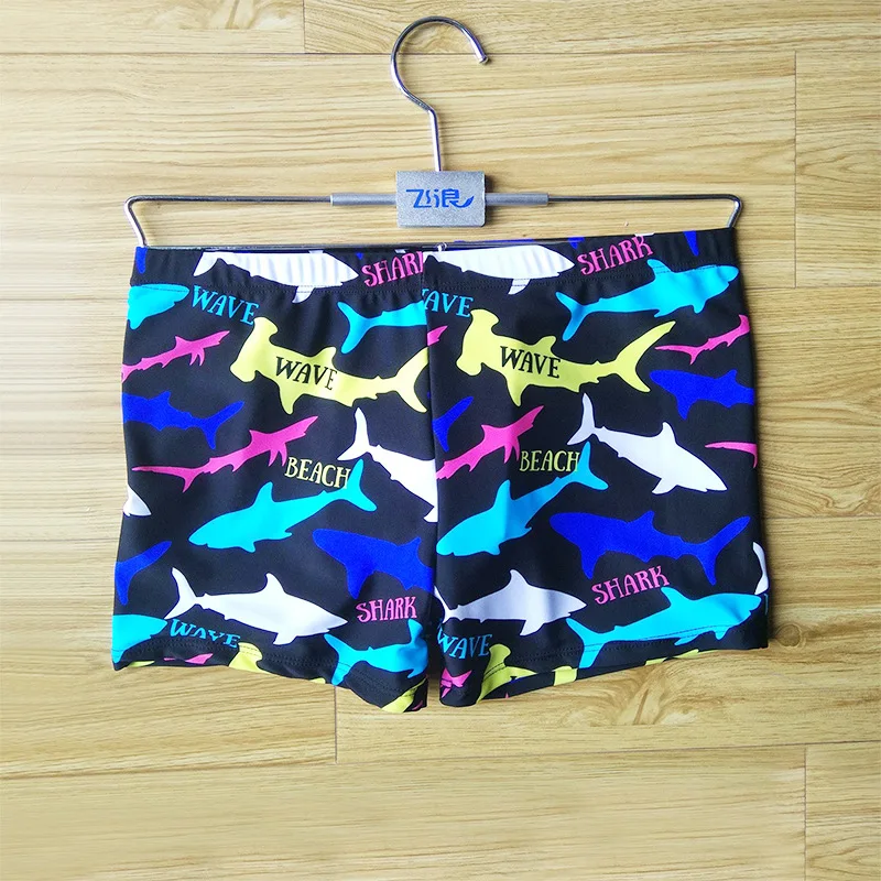 

2019 free lang New Style Trendy Letters Floral-Print Shark Men's Big Kid Swimming Trunks Beach Hot Springs CHILDREN'S Swimming T