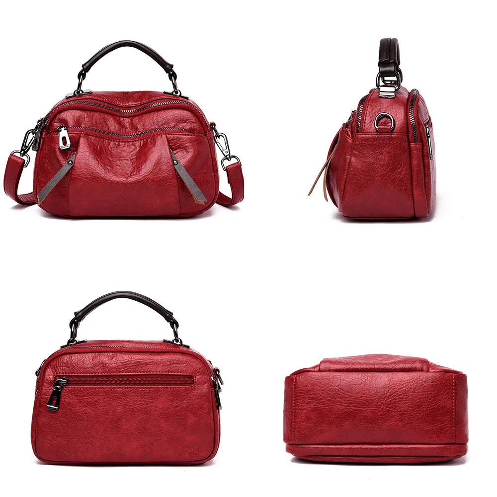 Женская сумка через плечо из мягкой кожи с ручками сверху|Сумки ручками| |