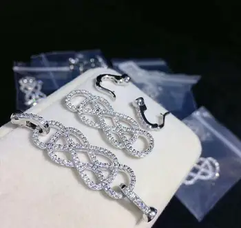 

High-grade microscope zircon Diy hand-string materials Multifunction clasp fashion long sweater chain link bracelet clasp