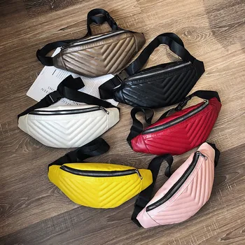 

Solid Color PU Leather womens belt bag waist bag Designer bolsos 2020 new bags for women pack waist bag marsupio donna