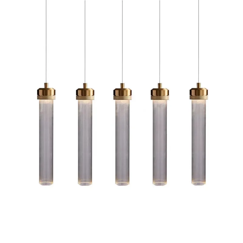 Домашний деко полосатая стеклянная трубка подвесной светильник для бара кафе