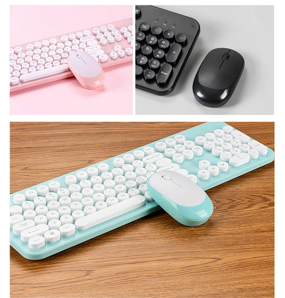 2,4G круглая клавиатура, беспроводная мышь, бесшумная клавиатура, игровая мышь для Macbook Pro, эргономичная компьютерная клавиатура и мышь