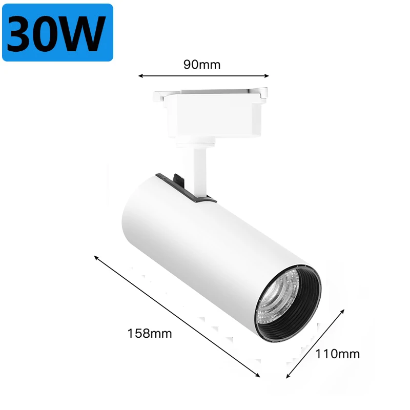 30W White Body Светодиодный Трековый светильник, светильник, 3 цвета, подвесной Точечный светильник, потолочный светильник 12 Вт 20 Вт 30 Вт 40 Вт, Трековый светильник ing 220 В для магазина одежды - Испускаемый цвет: 30W White Body