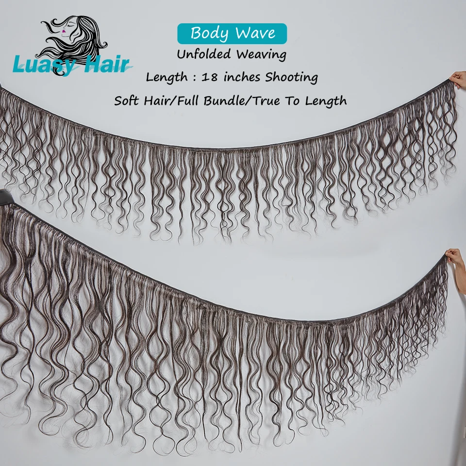 Luasy волнистые бразильские волосы, волнистые пряди, средний коэффициент, не Реми человеческие волосы для наращивания, натуральный цвет, 30 дюймов, 32, 38, 40 дюймов