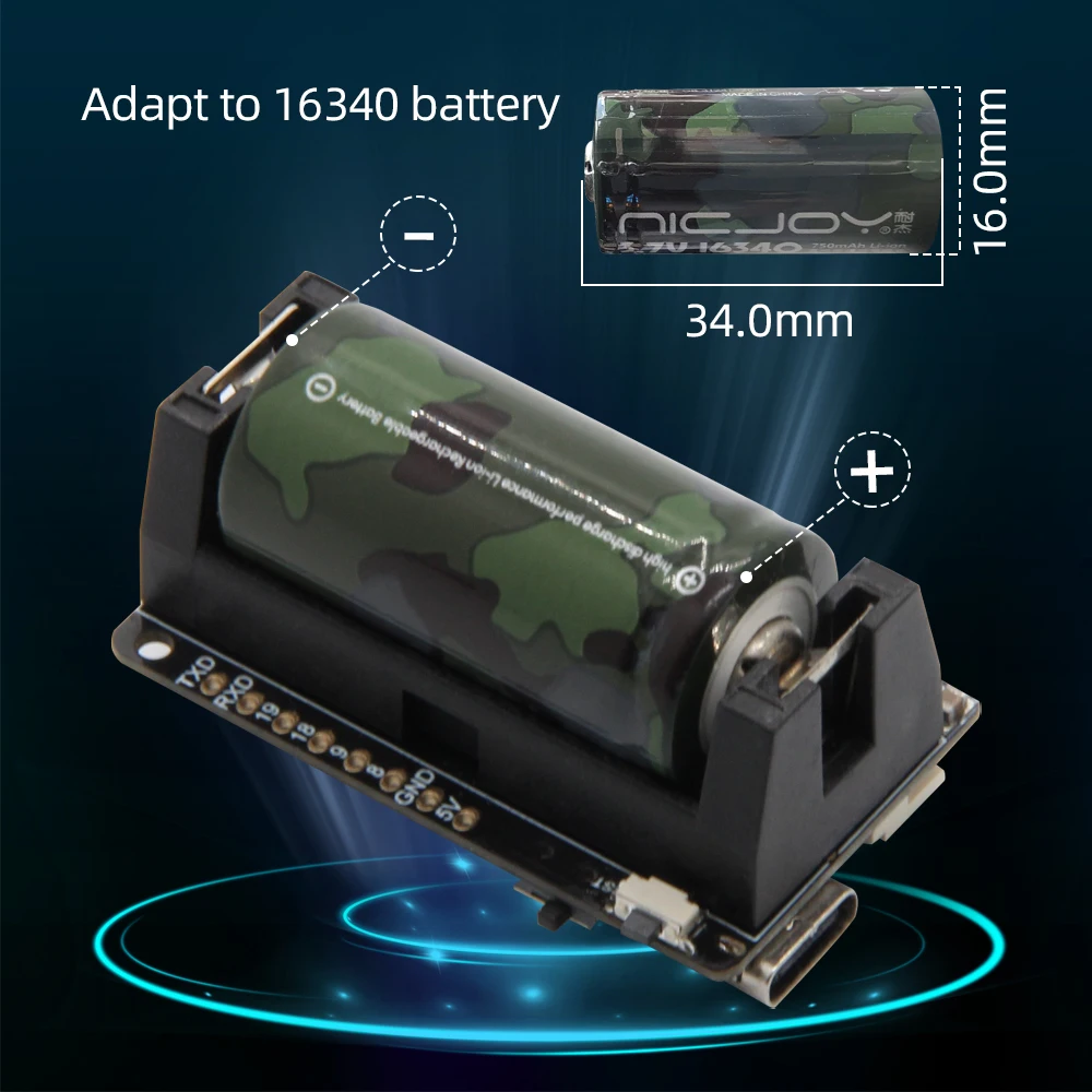 Líligo®placa de Desenvolvimento do Suporte da Bateria Ttgo T-oi Plus Risc-v Esp32-c3 Chip 16340 Recarregável Suporte Wi-fi Ble - Image 5