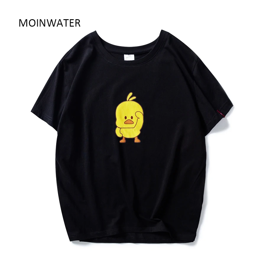 Футболка MOINWATER женская из чистого хлопка повседневный модный топ белый и черный