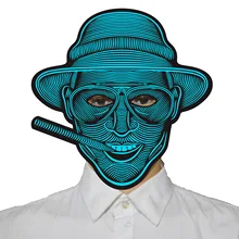 Хеллоуин голос светящаяся маска напрямую от производителя продажи EL маска настраиваемая