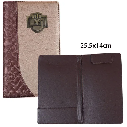 File Folders PU Leather Check Folder For Restaurant Hotel Coffee Shop Cheque Holder Checkbook