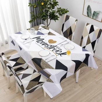 

tablecloth geometric pastoral leaf plants waterproof oil-proof table cover chair cover tablecloth for kitchen dining room party