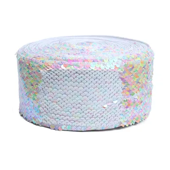

(15 yards/lot) Dancing skirt decoration 3 inch colorful reversible sequin ribbon