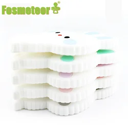 Fosmeteor Silicone Rabbit Teether Food Grade Silicone Bead Teething Baby Chews BPA Free Baby Goods Mini Rabbit Baby Teether