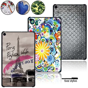 

Lightweight Hard Shell Case Cover Fit Amazon Fire 7/HD 8/ HD 10 with Alexa Tablet Multicolor Protector Cove + Stylus