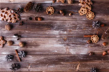 

SHENGYONGBAO Vinyl Custom Christmas Photography Backdrops Prop flower and Wood Planks Photo Studio Background W191023-31589
