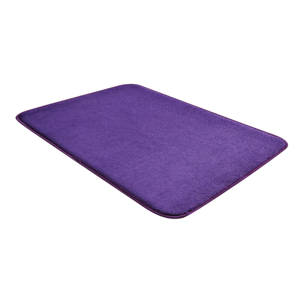 Кухонный дверной пол из кораллового флиса 40*60 см, коврик для ванной комнаты, нескользящий коврик для ванной комнаты, Впитывающий Коврик из пены с эффектом памяти, коврик для ванной - Цвет: Purple