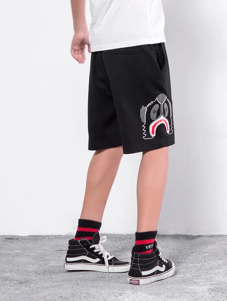 BC детская одежда | г. Летняя популярная брендовая Спортивная футболка для мальчиков Детский костюм с короткими рукавами и принтом акулы для больших мальчиков