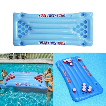 

Summer Pool Party Float Beer Pong Raft Adults Kids Swim Floating Lounge Chair