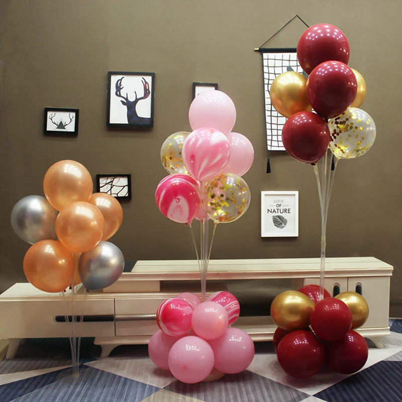 2 комплекта детская подставка для воздушных шаров на день рождения для взрослых, гибкие шарики для свадьбы в форме сердца, подставка для душа, вечерние украшения