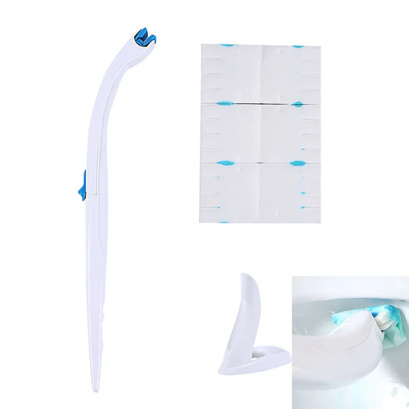 

ABS Disposable Dolphin Toilet Brush Set Household Toilet Brush Long Handle Brush Clip Type Disposable Toilet Cleaning Brush