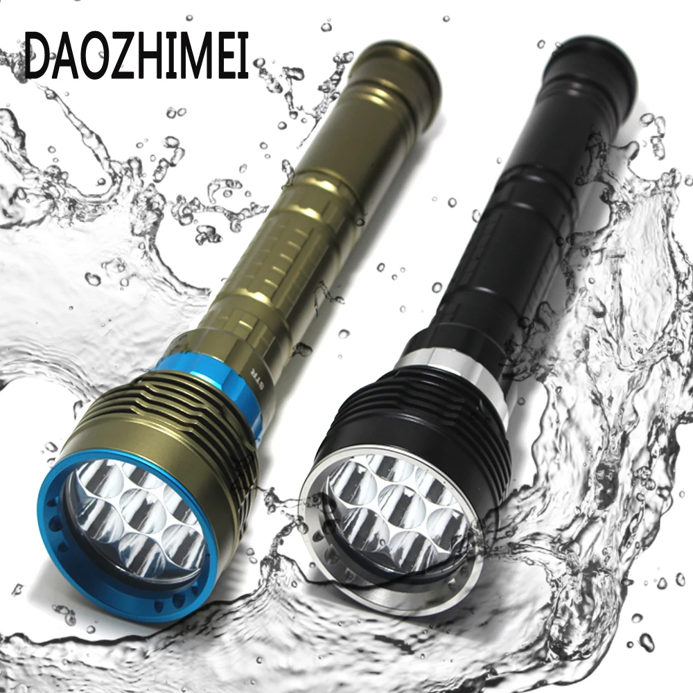 flashtorch mini 8000LM Professional Diving torch XML-T6 L2 White light Portable Scuba LED Hunting Lantern 100M Underwater Dive Flashlight emergency flashlights