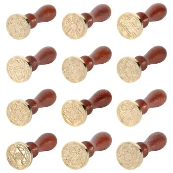 

Handmade Wax Seal Stamp Fire Painting Plant Creative Patterns DIY Envelope for Crown Tree Ornament Parties Wedding