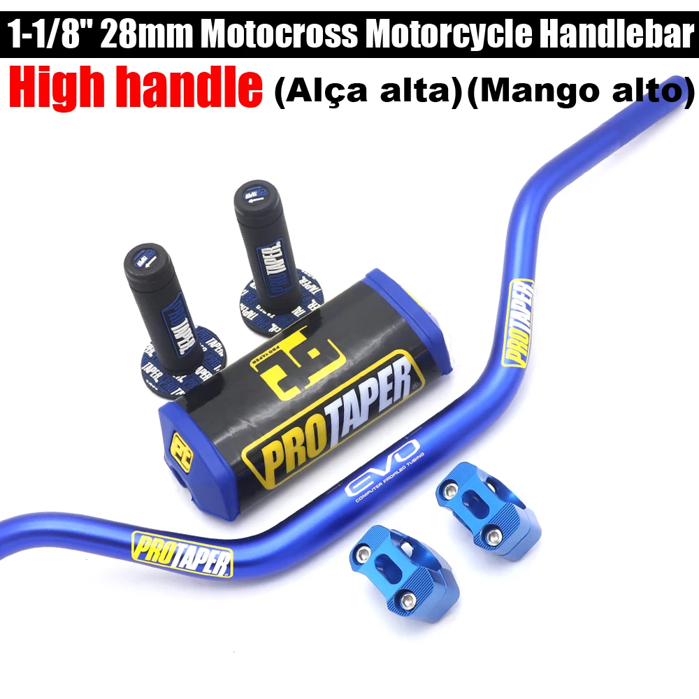 Blue DOSON Black Motorcycle 1 1/8 28mm Handlebar fat Handlebar Pad Handle Set for off-road Vehicle Honda Kawasaki Suzuki Yamaha KTM EGS Enduro motorcycle Blue DOSON Black Motorcycle 1 1/8 28mm Handlebar fat Handlebar Pad Handle Set for off-road Vehicle Honda Kawasaki Suzuki Yamaha KTM EGS Enduro motorcycle