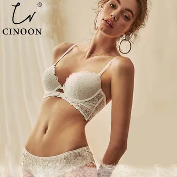 CINOON Sexy Women's underwear Set Lace Sexy Push-up Bra And Panty Sets Comfortable Brassiere Adjustable Gathered Lingerie 1