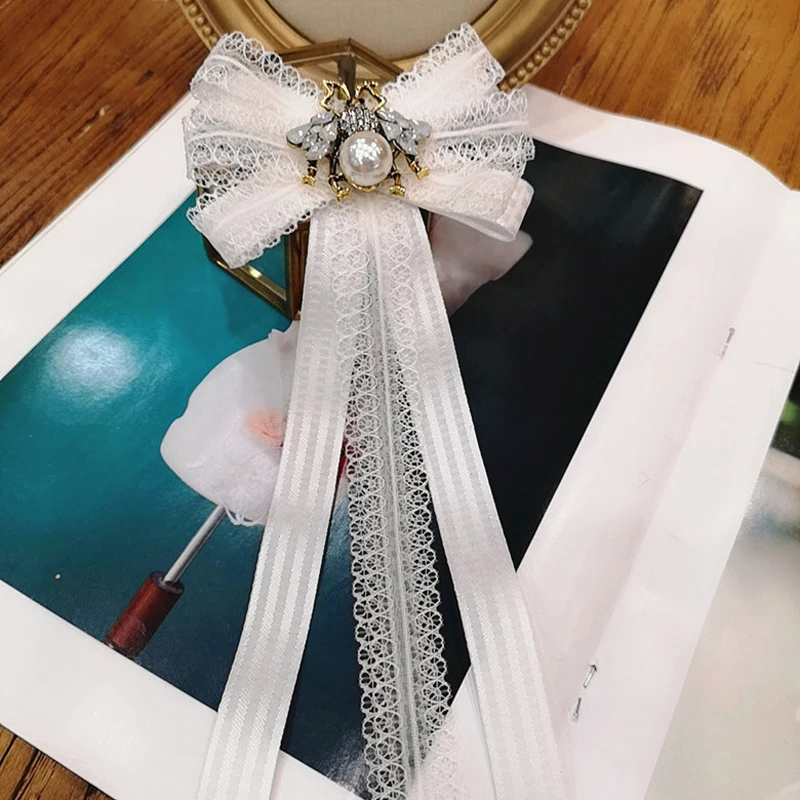 French style Women bowtie white lace Butterfly Cute honeybee decor Bow Tie fashion Female bowknot Girl Neck tie Shirt Accessorie