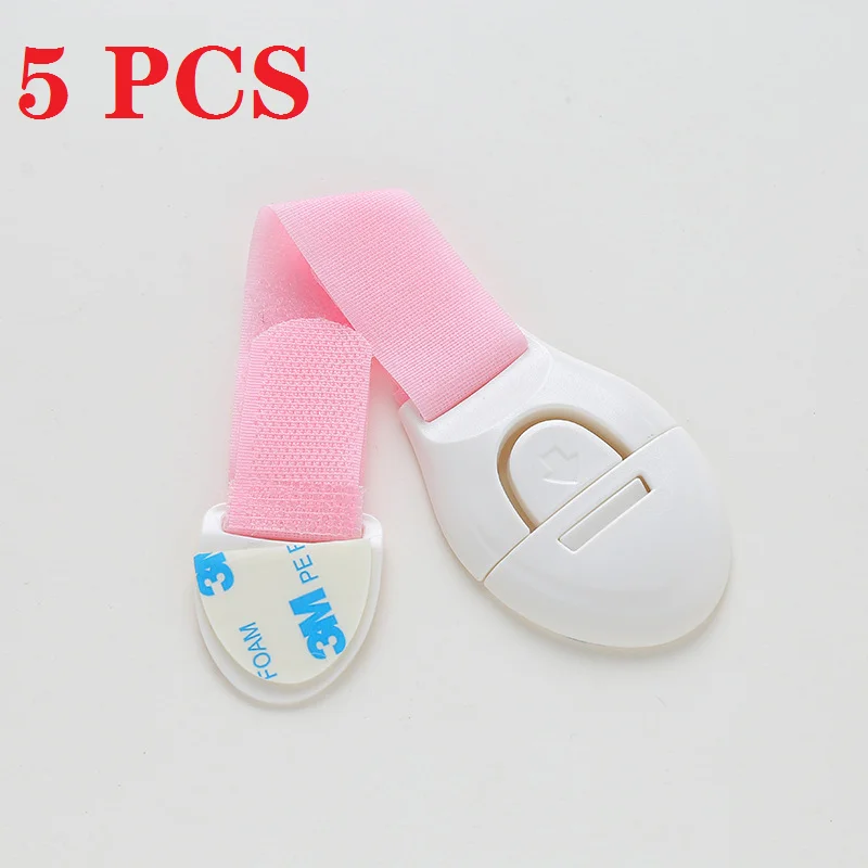 pink safety lock 5 шт. замок для ящика для детей, детская безопасность, детская Пряжка для двери, предотвращает открывание ящика, шкафы, защита от защелкивания рук - Цвет: pink safety lock