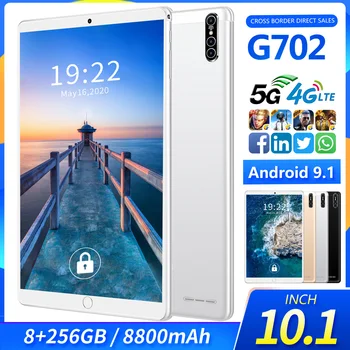 

Global version 256G 10.1 inch G702 4G Phone Call tablet 8GB RAM 256GB ROM Android 9.1 8800mAh 1960*1080 tablet PC