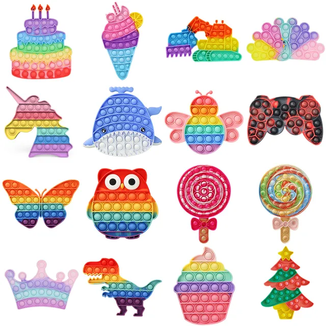 Kawaii Stress Relief Sensory Squeeze Toys Anti-stress Mini Toys Kids Game Hand Simple Dimple Relax Toys 1