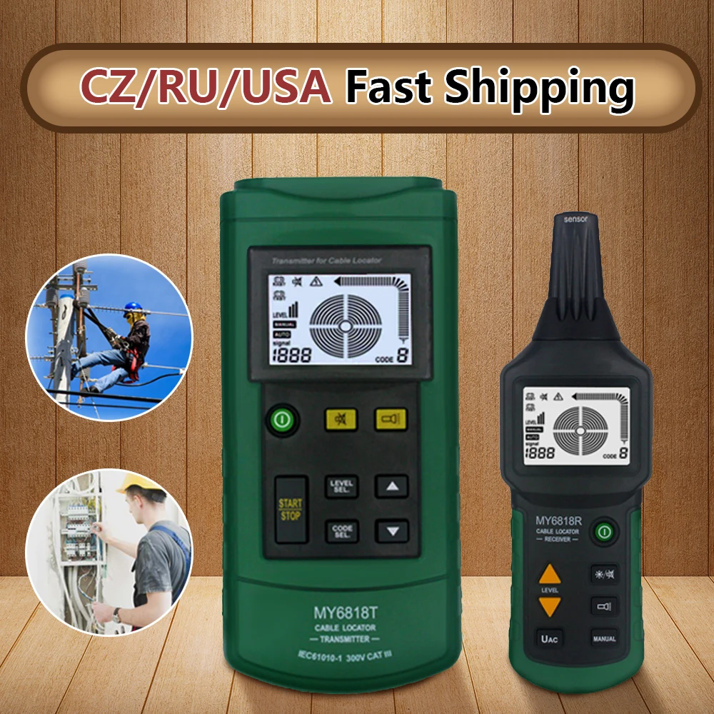 MY6818 Proffessional Cable Wire Tracker Finder Telephone 12V-400V AC/DC Detector 