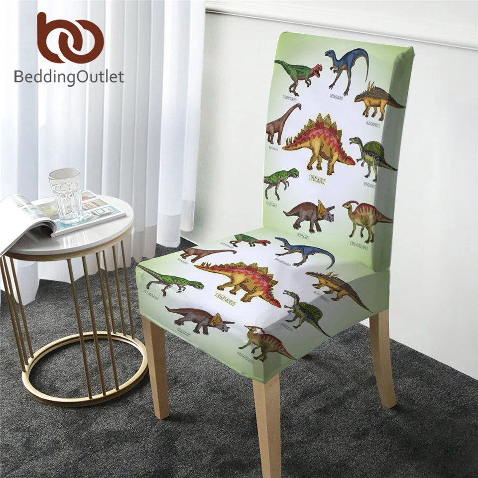 BeddingOutlet Dinosaur Chair Cover Jurassic Printed Spandex Chair Cover Setgosaurus Removable Seat Cover Cartoon coprisedie 1pc