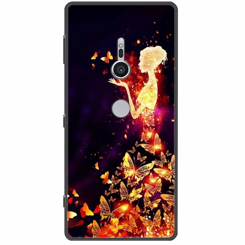 Chic Abstract Design Shockproof Black Silicone Case