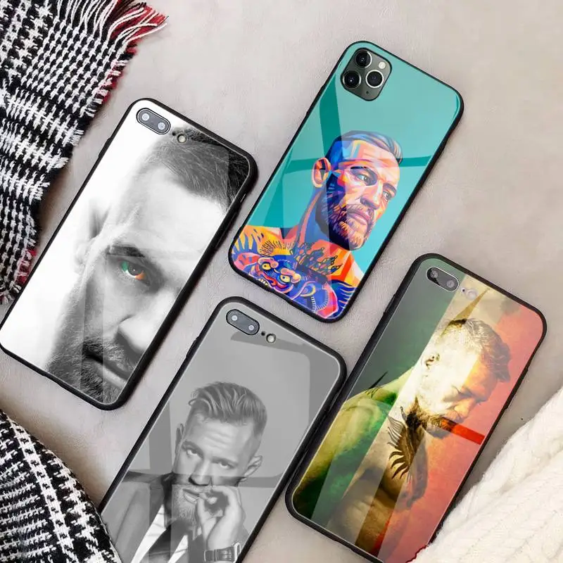 

Boxing Conor Mcgregor Glass Phone Case Fundas Coque for IPhone 12 11 Pro Max Cases XR XS 7 8 Plus Cover Accessories Carcasa