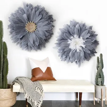 

Nordic style sofa background wall painting wall decoration decorative painting feather decoration porch cover home decoration