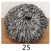 25 Meetee 5pcs(1pc=50g) Multicolor Beaded Sequins Mohair Wool Yarn Hand Kniting Yarn DIY Shawl Hat Hand-woven Wire Accessory YA010 - Цвет: 25