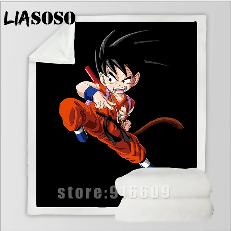 Dragon Ball Goku аниме плюшевый диван молодежное постельное белье Узорчатое мультяшное набивное одеяло покрывало постельное белье для путешествий мягкое зимнее одеяло - Цвет: 18