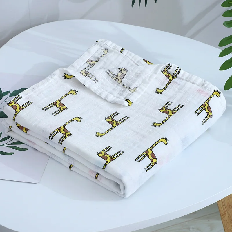 1pc Muslin 100% Cotton Newborn Swaddles Soft Baby Boy Girls Blankets Bath Gauze Infant Wrap Sleepsack Stroller Cover Play Mat 4
