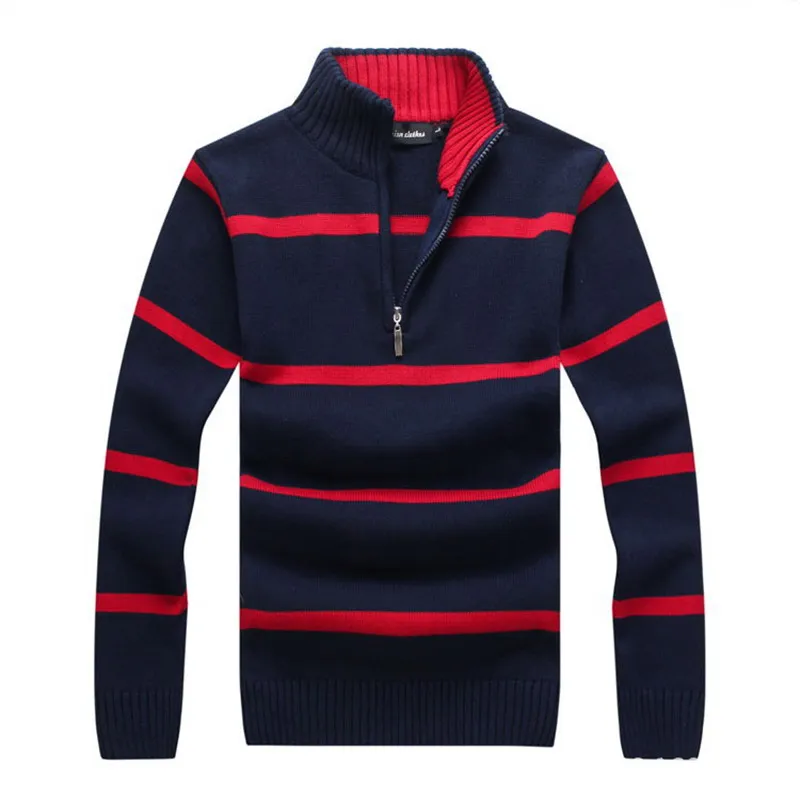 Men striped Sweater Men Stand collar pure cotton Sweaters 2020 new Warm Men Pullover Coat Outerwear 6 color Mens Sweaters Men striped Sweater Men Stand collar pure cotton Sweaters 2020 new Warm Men Pullover Coat Outerwear 6 color Mens Sweaters